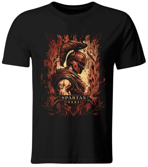 Koszulka z nadrukiem Spartan Soul, czarna, roz. XXL GiTees