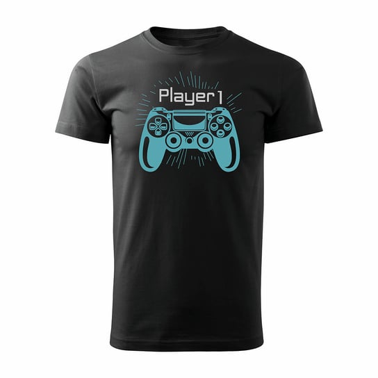 Koszulka z padem dla gracza gamer gamerska pad ps4 player 1 męska czarna-XL TUCANOS