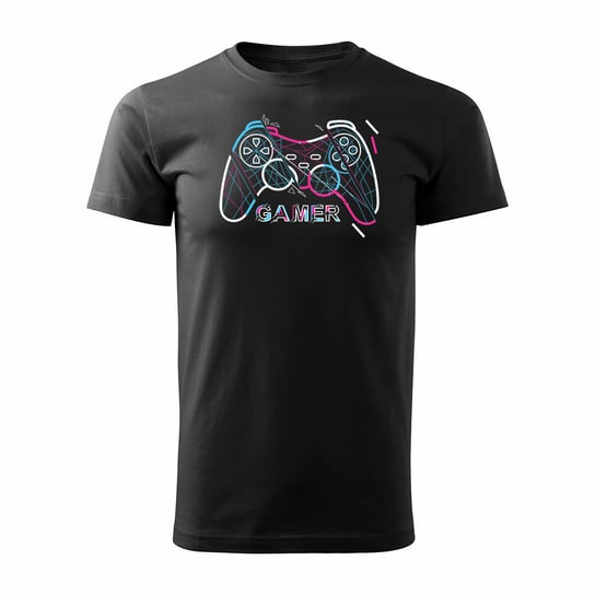 Koszulka z padem dla gracza gamer gamingowa ps 5 męska czarna REGULAR-XXL TUCANOS