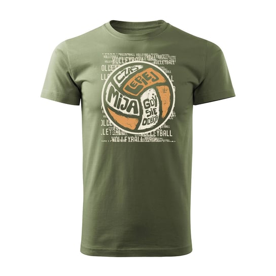 Koszulka z piłką do siatkówki siatkówka Volleyball męska khaki REGULAR-XL TUCANOS