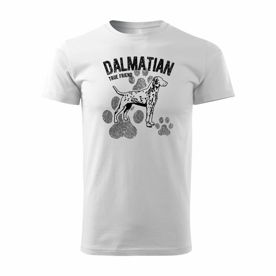 Koszulka z psem Dalmatyńczyk dalmatyńczykiem męska biała-S TUCANOS