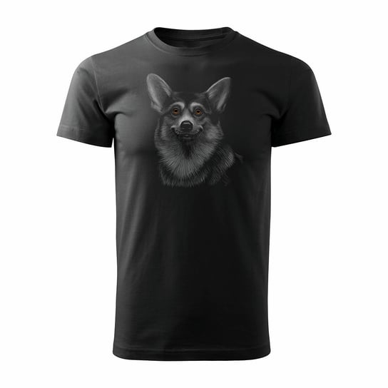 Koszulka z psem Welsh Corgi męska czarna-L TUCANOS