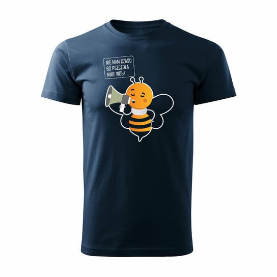 Koszulka z pszczołą pszczoła dla pszczelarza pszczoły męska granatowa REGULAR-S TUCANOS