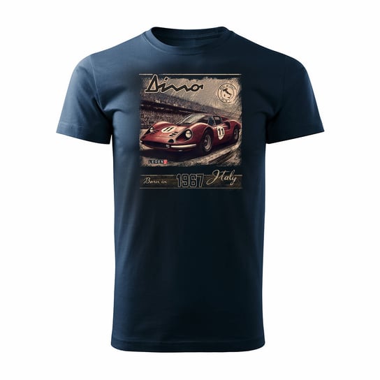 Koszulka Z Samochodem Ferrari Dino F1 Le Mans Kolekcjonerska Męska Granatowa Regular-L Inna marka