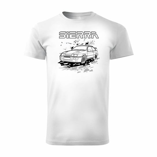 Koszulka z samochodem Ford Sierra RS 500 z Fordem Sierra RS 500 cosworth męska biała-L Inna marka
