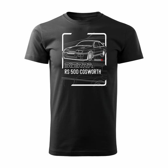 Koszulka z samochodem Ford Sierra RS 500 z Fordem Sierra RS 500 cosworth męska czarna-XL Inna marka