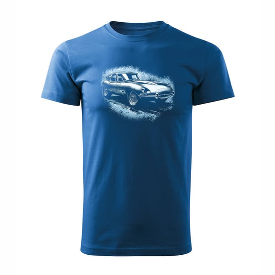 Koszulka Z Samochodem Jaguar Z Jaguarem E-Type E Type Etype Kolekcjonerska Męska Niebieska Regular-S Inna marka