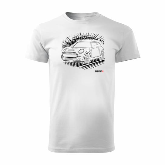 Koszulka Z Samochodem Mini Morris Mini Cooper Kolekcjonerska Męska Biała Regular-M Inna marka