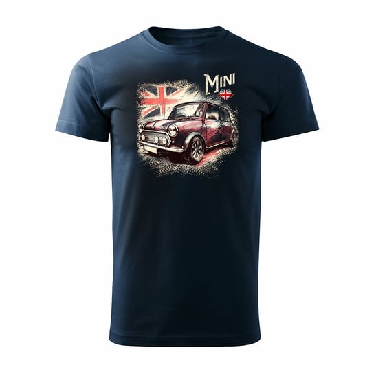 Koszulka Z Samochodem Mini Morris Mini Cooper Kolekcjonerska Męska Granatowa Regular-L Inna marka