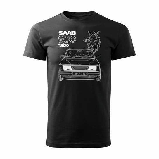 Koszulka z samochodem SAAB 900 Turbo saab krokodyl męska czarna-XL Inna marka