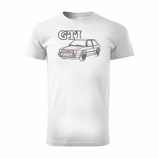 Koszulka z samochodem VW Golf 2 II męska biała REGULAR-M Inna marka