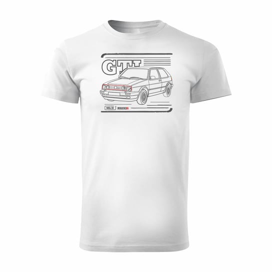 Koszulka z samochodem VW Golf 2 II męska biała REGULAR-XXL Inna marka