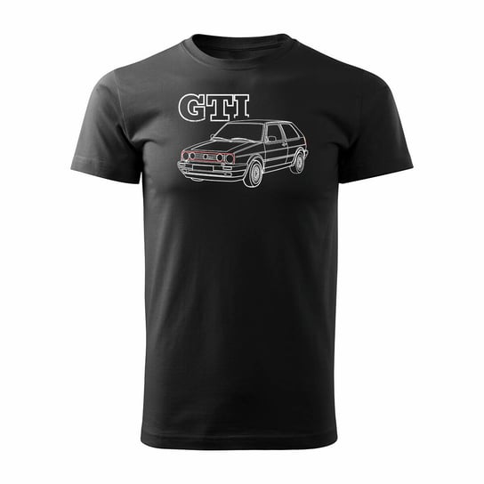 Koszulka z samochodem VW Golf 2 II męska czarna REGULAR-M Inna marka