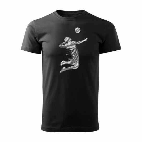 Koszulka z siatkarzem siatkówka do siatkówki Volleyball męska czarna REGULAR-L TUCANOS