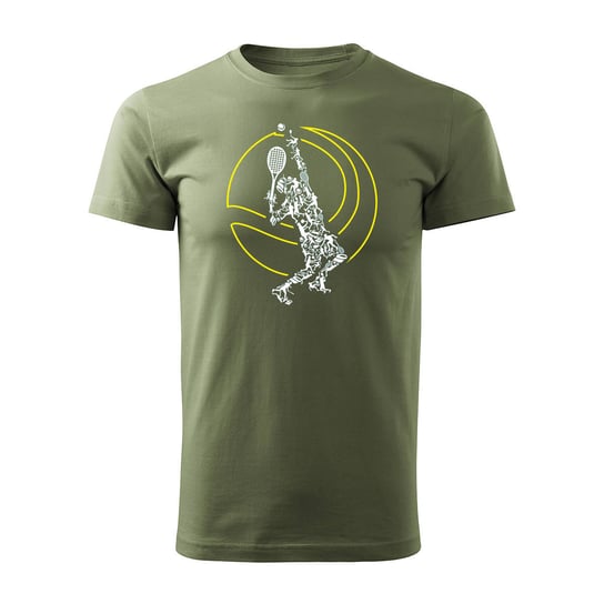 Koszulka z tenisistą tenis squash do tenisa dla tenisisty męska khaki REGULAR-L TUCANOS
