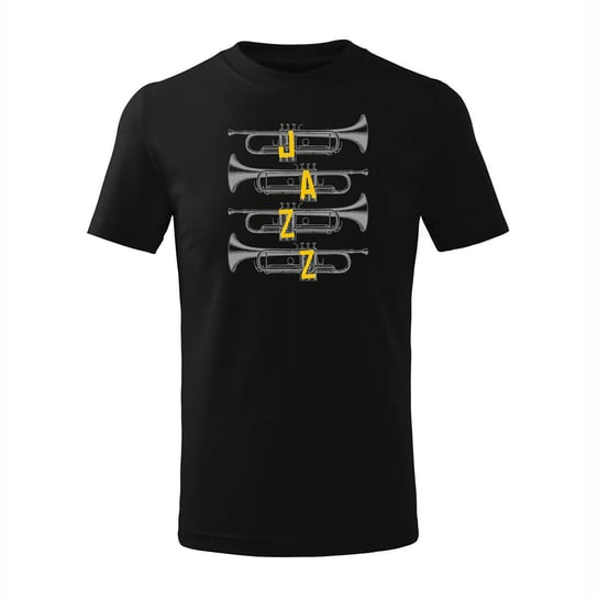 Koszulka z trąbką jazz trąbka w trąbki dla muzyka dziecięca czarna-122 cm/6 lat TUCANOS