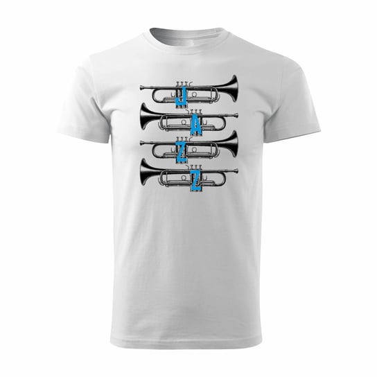 Koszulka z trąbką jazz trąbka w trąbki dla muzyka męska biała REGULAR-XL TUCANOS
