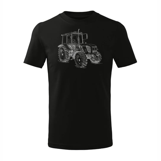 Koszulka z traktorem traktor dla rolnika John Deere Claas New Holland Fendt dziecięca czarna-110 cm/4 lata TUCANOS
