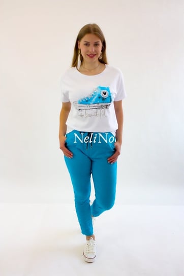 Koszulka z trampkiem Martina Biała z niebieskim L/XL Nelino