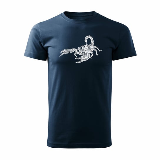 Koszulka ze skorpionem znak zodiaku skorpion skorpiony męska granatowa REGULAR-L TUCANOS