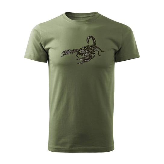 Koszulka ze skorpionem znak zodiaku skorpion skorpiony męska khaki REGULAR-S TUCANOS