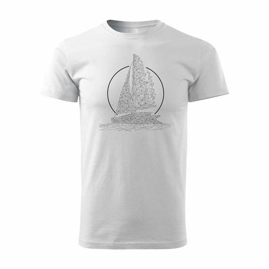 Koszulka żeglarska dla żeglarza z jachtem żaglówką męska biała REGULAR - S Topslang
