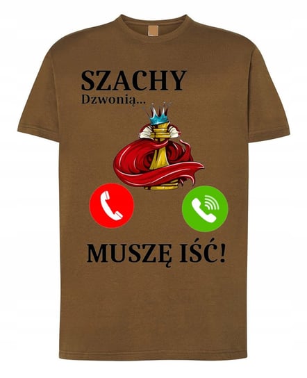 Koszulki T-Shirt męski nadruk Szachy Dzwonią Muszę Iść! r.S Inna marka