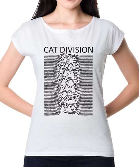 Koszulkowo, T-shirt damski, Cat Division, biały, rozmiar  L Koszulkowo