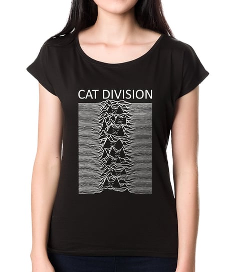Koszulkowo, T-shirt damski, Cat Division, czarny, rozmiar S Koszulkowo