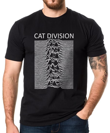 Koszulkowo, T-shirt męski, Cat Division, czarny, rozmiar L Koszulkowo