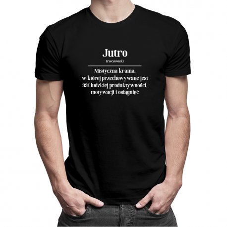 Koszulkowy, Jutro - męska koszulka z nadrukiem, rozmiar M Koszulkowy