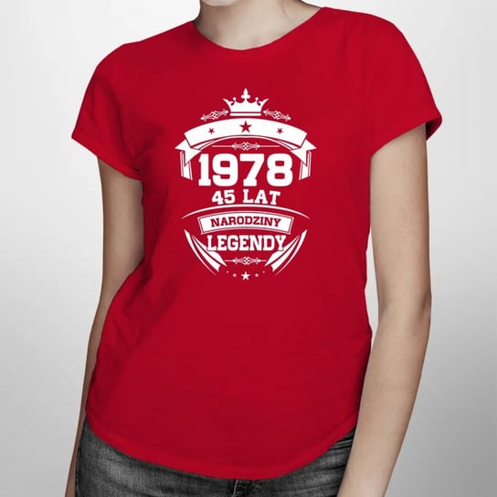 Koszulkowy, Koszulka damska, 1978 Narodziny legendy 45 lat, rozmiar XL Koszulkowy