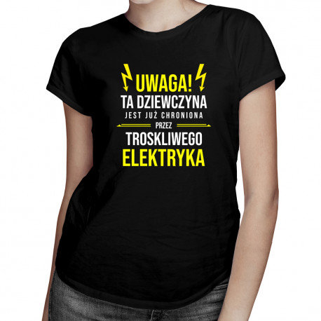 Koszulkowy, Koszulka damska, Dziewczyna chroniona przez elektryka, rozmiar XL Koszulkowy