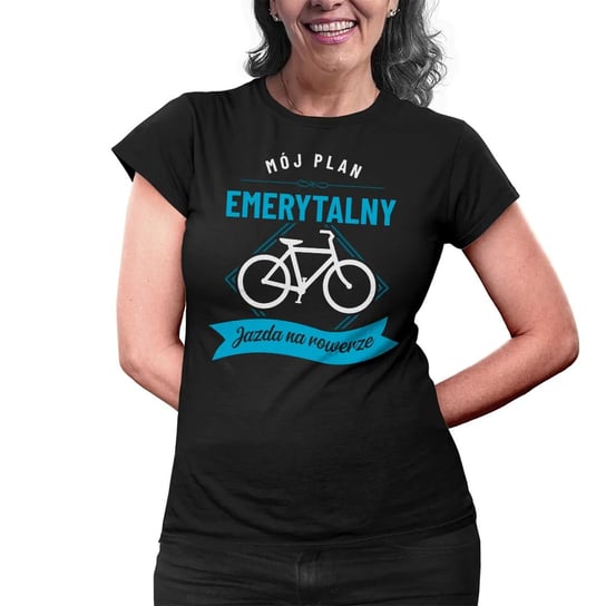 Koszulkowy, Koszulka damska, Mój Plan Emerytalny: Jazda Na Rowerze, rozmiar M Koszulkowy