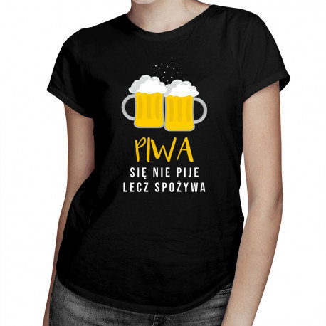 Koszulkowy, Koszulka damska, Piwa się nie pije lecz spożywa, rozmiar S Koszulkowy