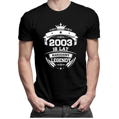 Koszulkowy, Koszulka męska, 2003 Narodziny legendy 18 lat, rozmiar M Koszulkowy