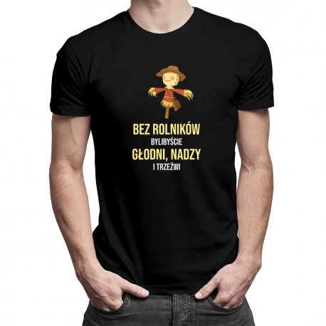 Koszulkowy, Koszulka męska, Bez rolników bylibyście głodni, nadzy i trzeźwi wersja 2, rozmiar S Koszulkowy