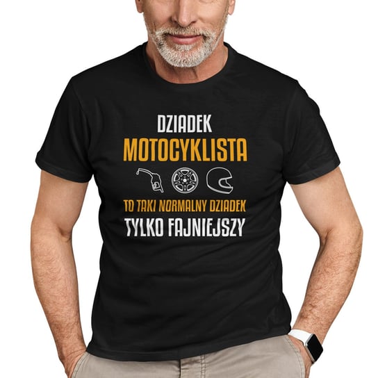 Koszulkowy, Koszulka męska, Dziadek motocyklista to taki normalny dziadek, tylko fajniejszy dla motocyklisty, rozmiar S Koszulkowy