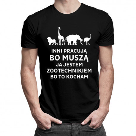 Koszulkowy, Koszulka męska, Jestem zootechnikiem bo to kocham, rozmiar XXL Koszulkowy