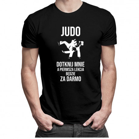 Koszulkowy, Koszulka męska, Judo - dotknij mnie, a pierwsza lekcja będzie za darmo, rozmiar M Koszulkowy