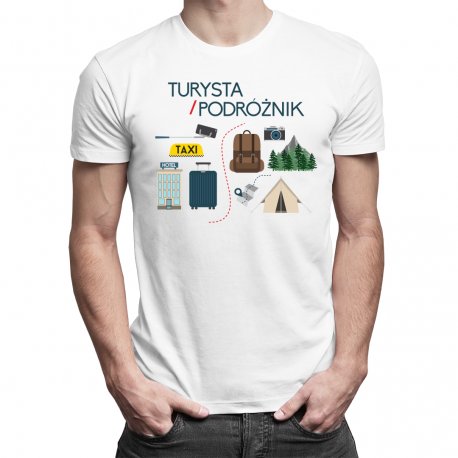 Koszulkowy, Koszulka męska, Lista różnic - podróżnik a turysta, rozmiar L Koszulkowy