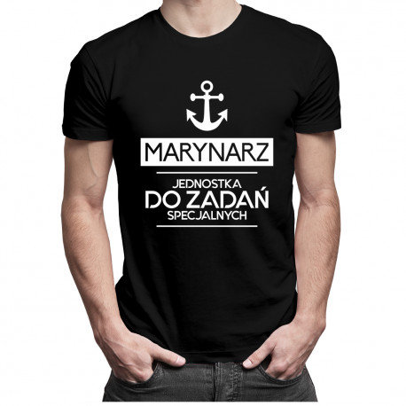 Koszulkowy, Koszulka męska, Marynarz jednostka do zadań specjalnych - męska koszulka z nadrukiem, rozmiar M Koszulkowy