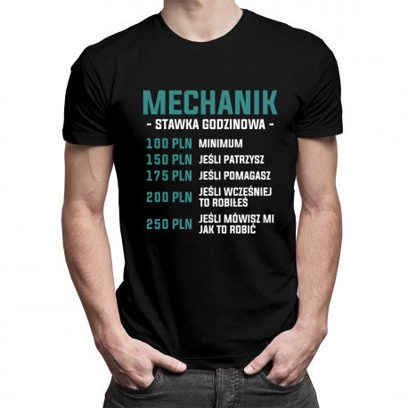 Koszulkowy, Koszulka męska, Mechanik - stawka godzinowa, rozmiar XS Koszulkowy