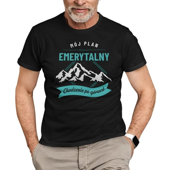 Koszulkowy, Koszulka męska, Mój plan emerytalny: chodzenie po górach dla emeryta, rozmiar L Koszulkowy