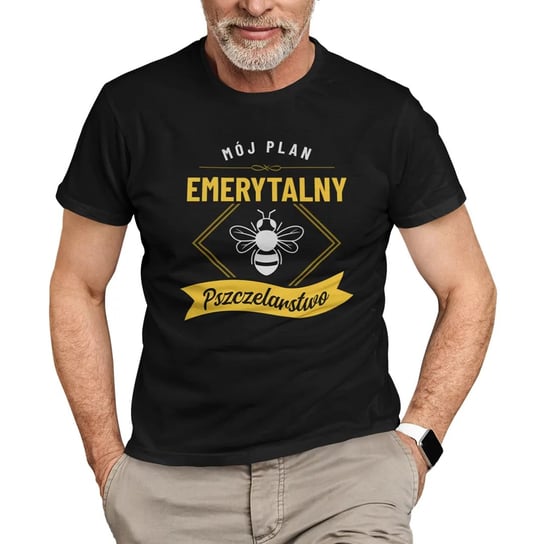 Koszulkowy, Koszulka męska, Mój plan emerytalny: pszczelarstwo dla emeryta, rozmiar M Koszulkowy