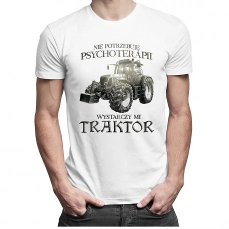 Koszulkowy, Koszulka męska, Nie potrzebuję psychoterapii, wystarczy mi traktor, rozmiar XL Koszulkowy