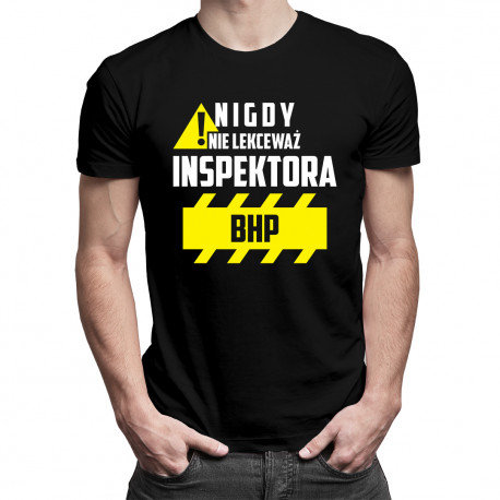 Koszulkowy, Koszulka męska, Nigdy nie lekceważ inspektora BHP, rozmiar M Koszulkowy
