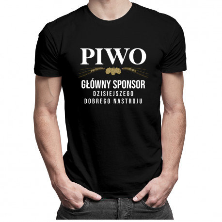Koszulkowy, Koszulka męska, Piwo - główny sponsor dzisiejszego dobrego nastroju, rozmiar L Koszulkowy