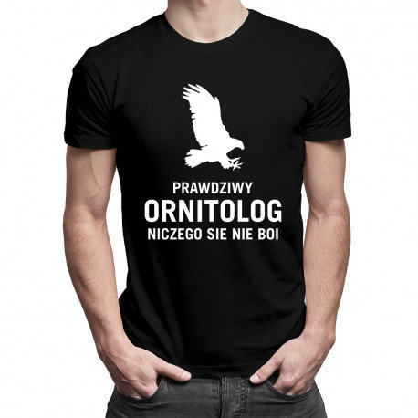 Koszulkowy, Koszulka męska, Prawdziwy ornitolog niczego się nie boi, rozmiar M Koszulkowy