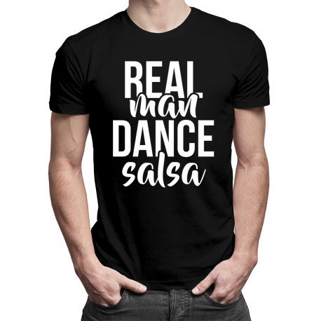 Koszulkowy, Koszulka męska, Real man dance salsa, rozmiar M Koszulkowy